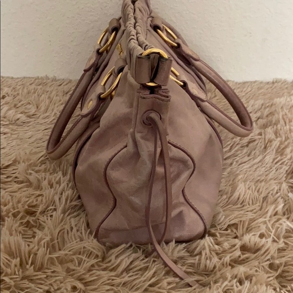 Auth Miu Miu Beige Vitello Pleated Satchel - Picture 6 of 17